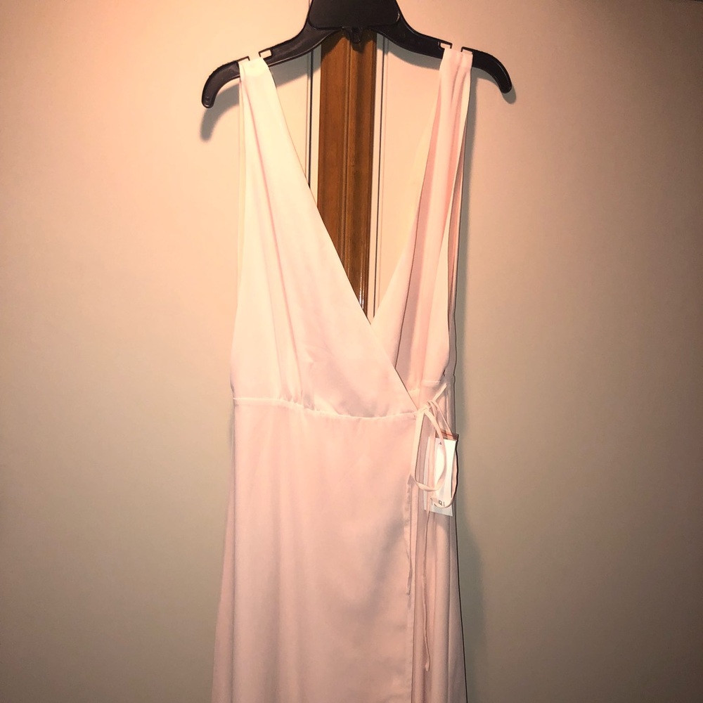 light pink tobi floor length wrap dress